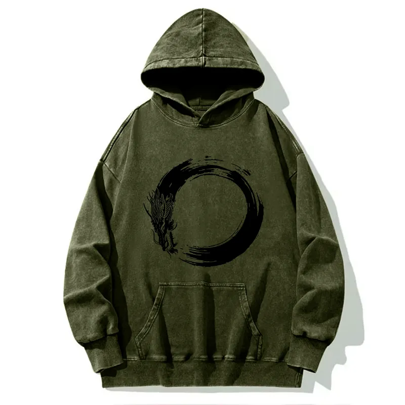 Tokyo-Tiger Dragon's Circle Washed Hoodie