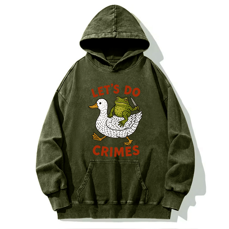Tokyo-Tiger Frog Ready To Commit Crime Washed Hoodie