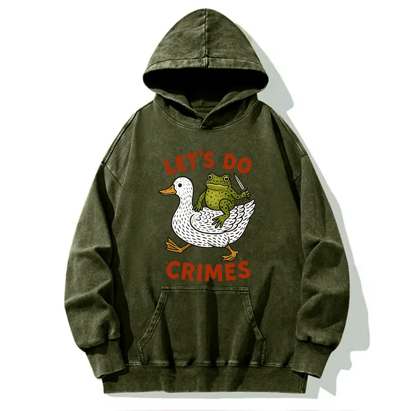 Tokyo-Tiger Frog Ready To Commit Crime Washed Hoodie