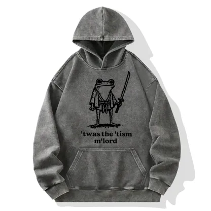 Tokyo-Tiger Focused Samurai Frog Washed Hoodie