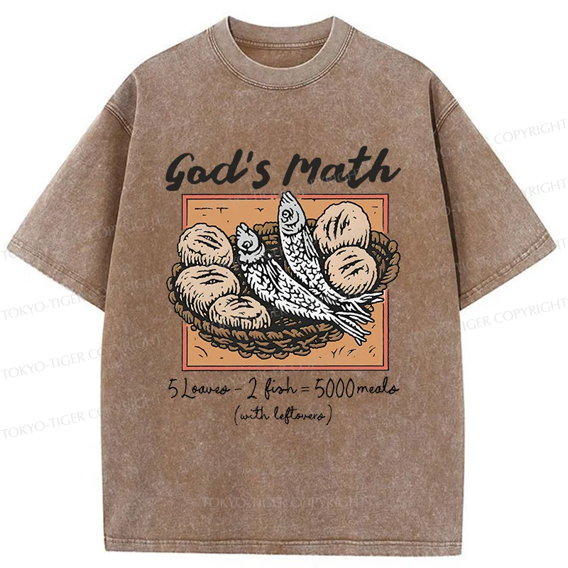 Tokyo-Tiger Five Loaves And Two Fishes Washed T-Shirt