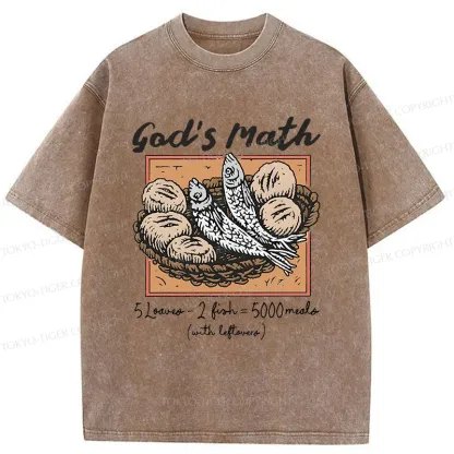 Tokyo-Tiger Five Loaves And Two Fishes Washed T-Shirt
