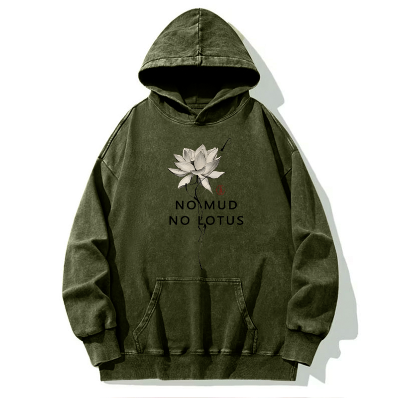 Tokyo-Tiger Japanese Zen Lotus Washed Hoodie