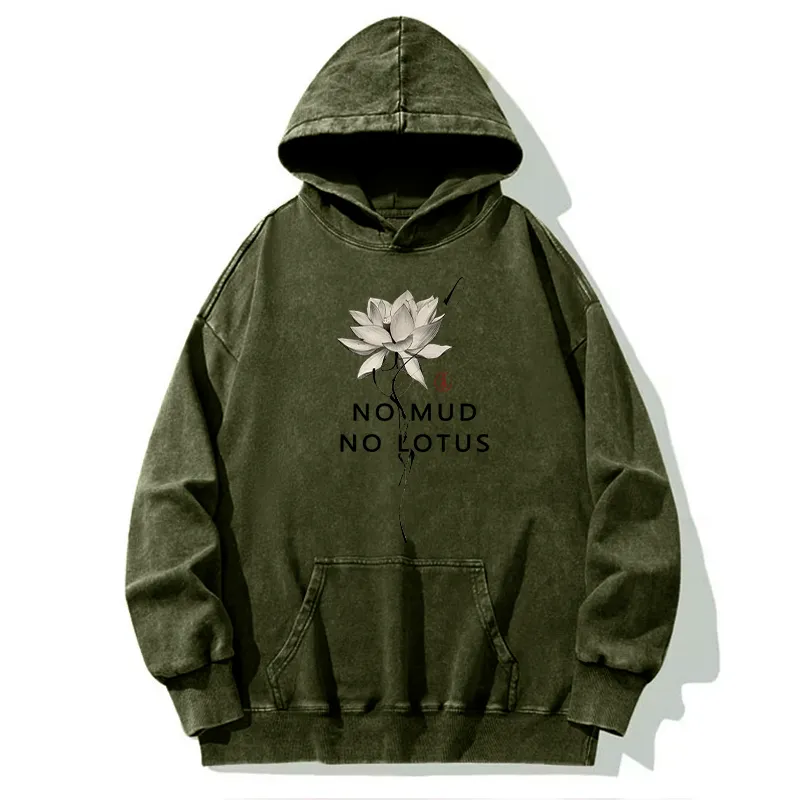 Tokyo-Tiger Japanese Zen Lotus Washed Hoodie