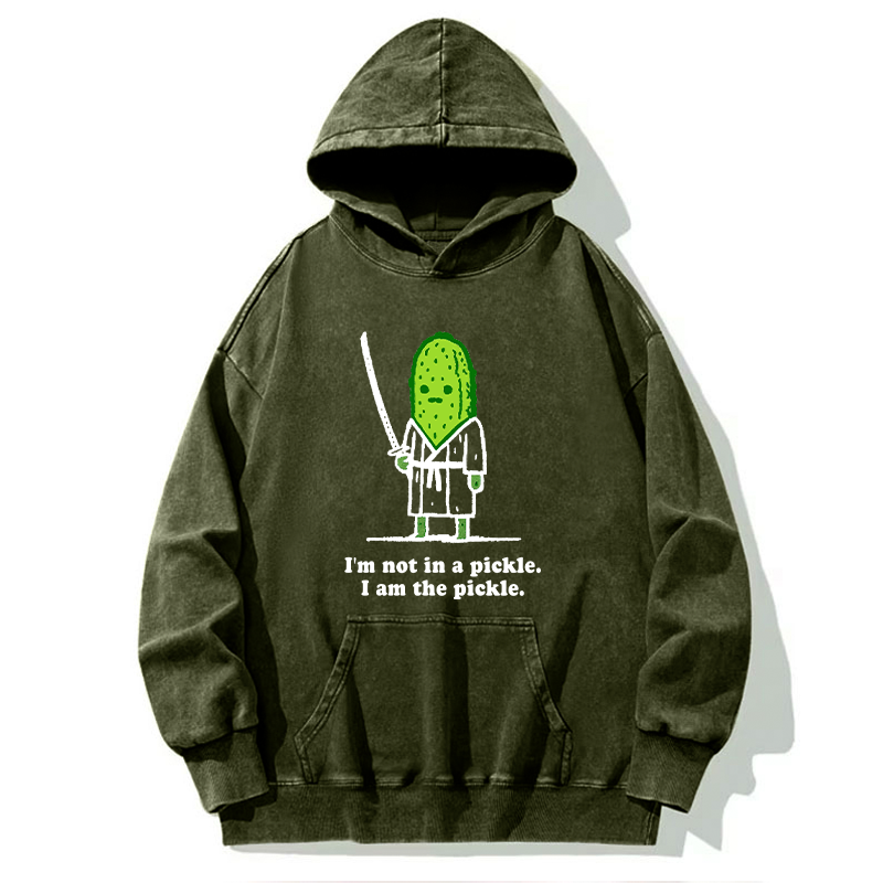 Tokyo-Tiger Funny Cucumber Samurai Washed Hoodie