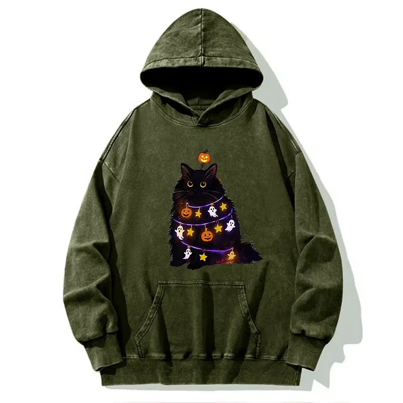 Tokyo-Tiger Halloween Cat Washed Hoodie