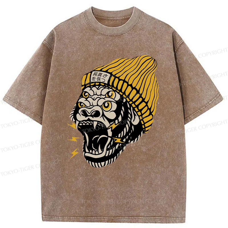 Tokyo-Tiger Howler Monkey Washed T-Shirt