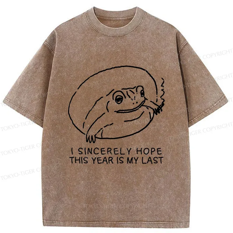 Tokyo-Tiger Melancholy Frog Washed T-Shirt