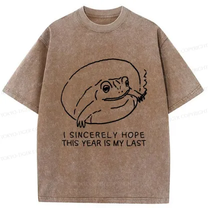Tokyo-Tiger Melancholy Frog Washed T-Shirt