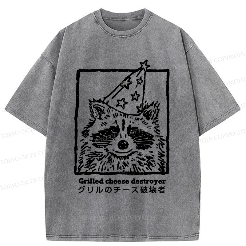 Tokyo-Tiger Cute Destroyer Washed T-Shirt