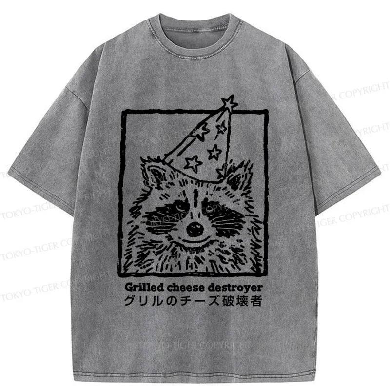 Tokyo-Tiger Cute Destroyer Washed T-Shirt