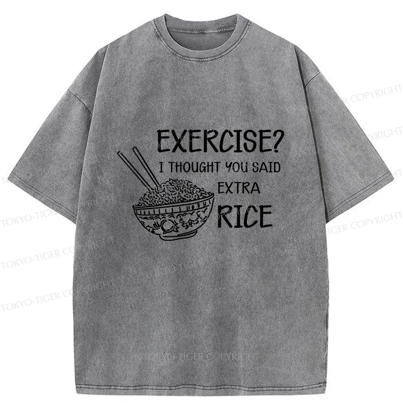 Tokyo-Tiger Exercise Or Extra Rice Washed T-Shirt