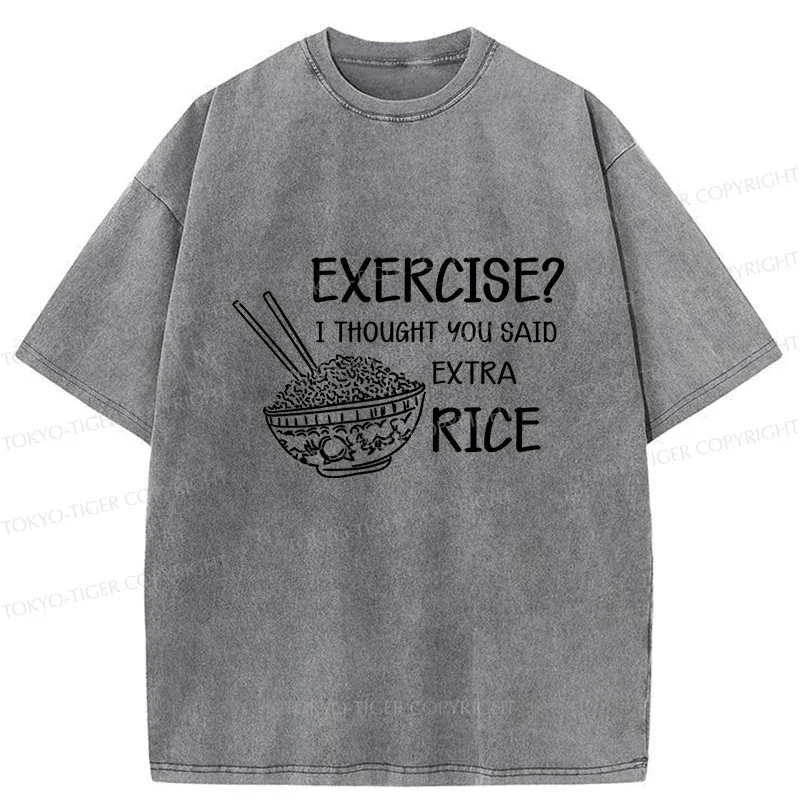 Tokyo-Tiger Exercise Or Extra Rice Washed T-Shirt