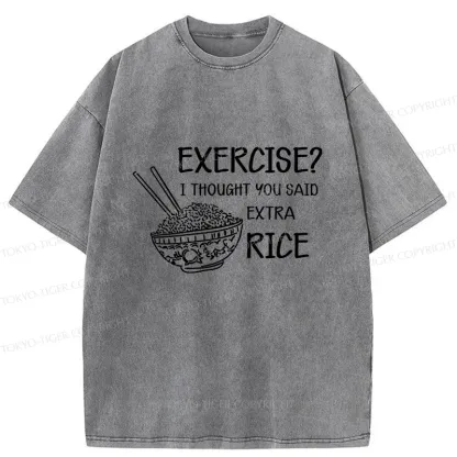 Tokyo-Tiger Exercise Or Extra Rice Washed T-Shirt