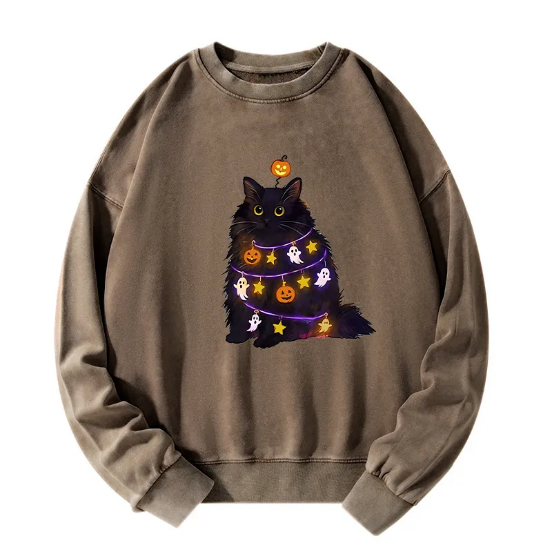 Tokyo-Tiger Halloween Cat Washed Sweatshirt Sale