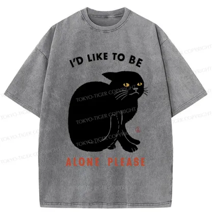 Tokyo-Tiger Cat Alone Japan Washed T-Shirt