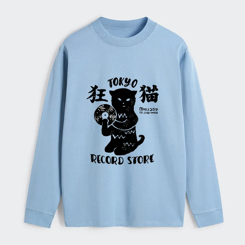 Tokyo-Tiger Tokyo Record Store Cat CD Classic Long Sleeve T-Shirt