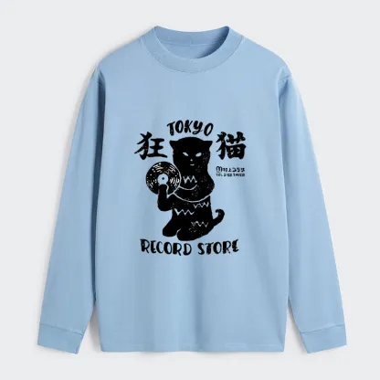 Tokyo-Tiger Tokyo Record Store Cat CD Classic Long Sleeve T-Shirt