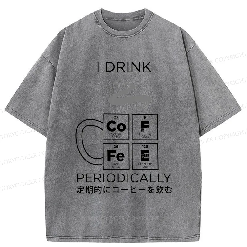 Tokyo-Tiger Coffee Elements Washed T-Shirt