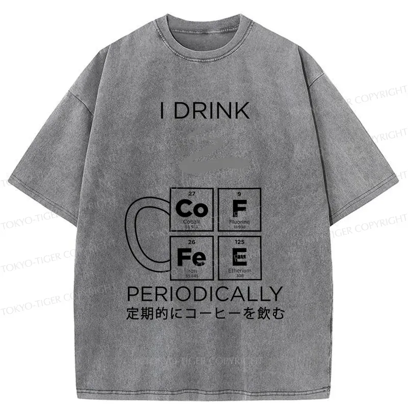 Tokyo-Tiger Coffee Elements Washed T-Shirt