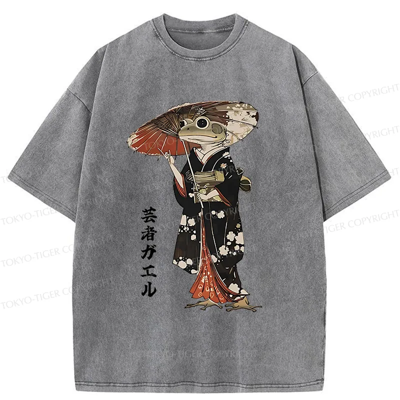 Tokyo-Tiger Geisha Frog Washed T-Shirt