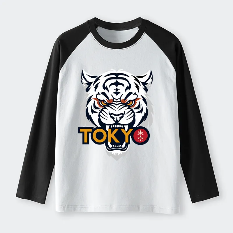 Tokyo-Tiger Logo Raglan long sleeve T-shirt