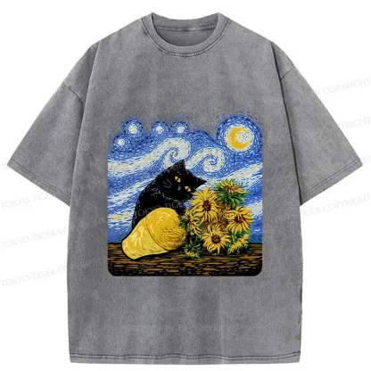 Tokyo-Tiger Cat Knocked Over The Vase Washed T-Shirt