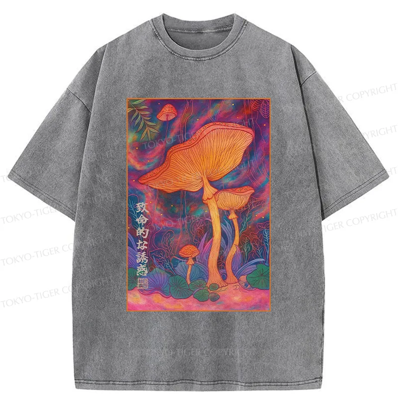 Tokyo-Tiger Magic Mushrooms Washed T-Shirt