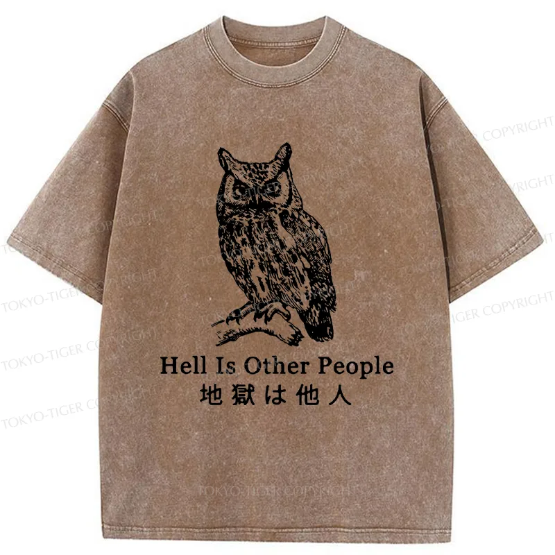 Tokyo-Tiger Hell Is Other People Washed T-Shirt