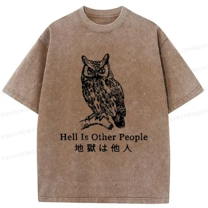 Tokyo-Tiger Hell Is Other People Washed T-Shirt
