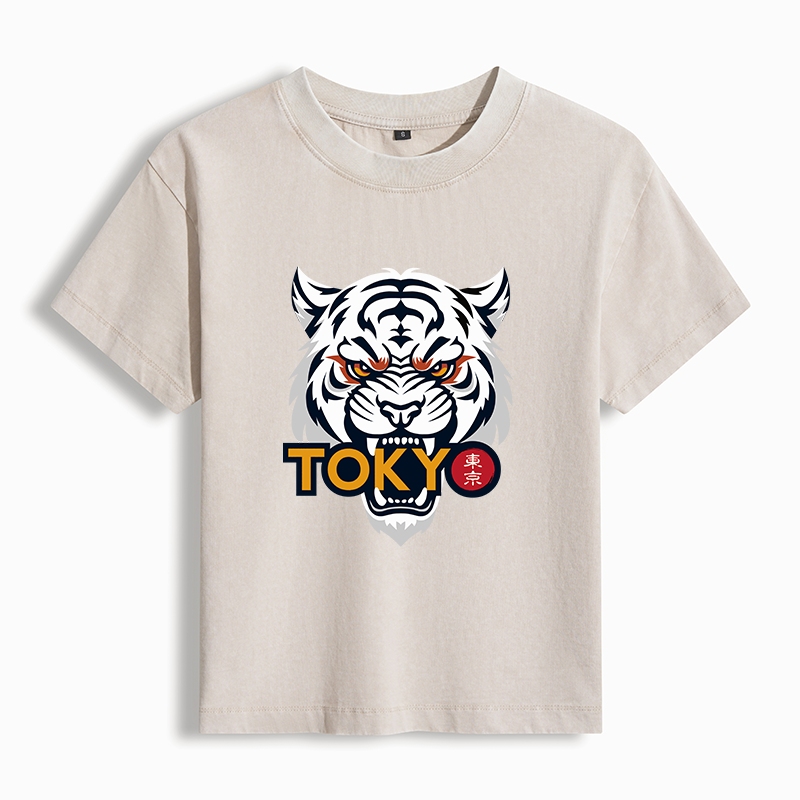 Tokyo-Tiger Logo Women's Washed T-shirt