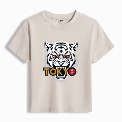 Tokyo-Tiger Logo Women's Washed T-shirt