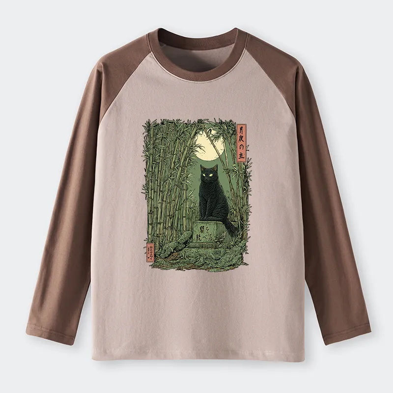 Tokyo-Tiger Black Cat In The Bamboo Forest long sleeve T-shirt