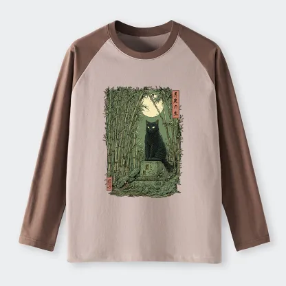 Tokyo-Tiger Black Cat In The Bamboo Forest long sleeve T-shirt