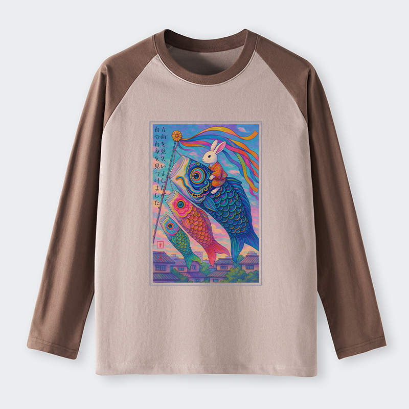 Tokyo-Tiger Ukiyoe Rabbit Ride Carp streamer Poster long sleeve T-shirt