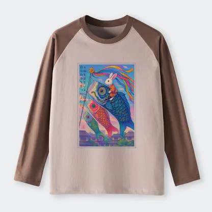 Tokyo-Tiger Ukiyoe Rabbit Ride Carp streamer Poster long sleeve T-shirt