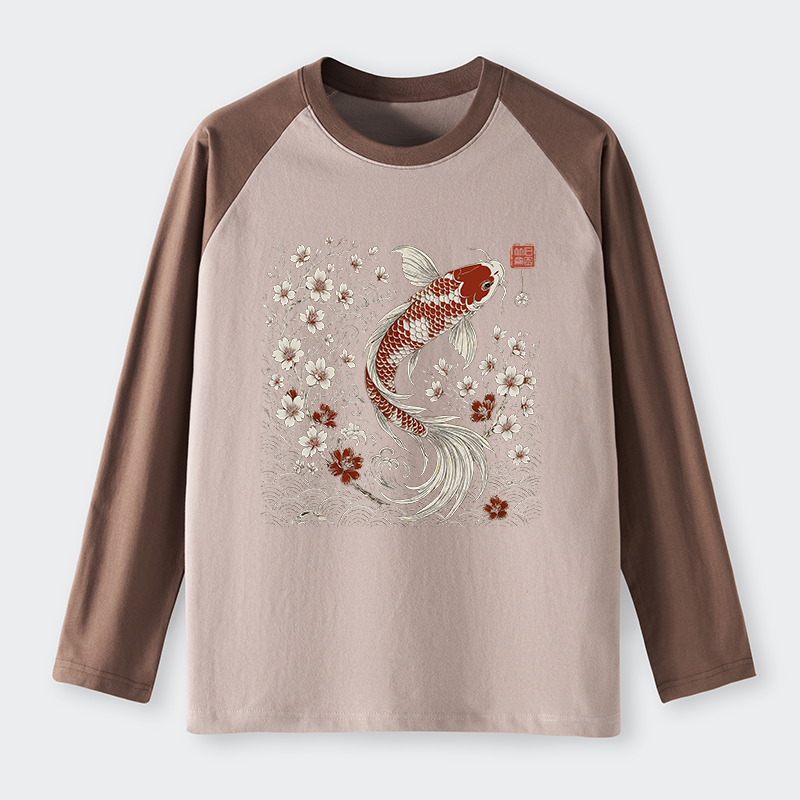 Tokyo-Tiger Vintage Sakura And Koi long sleeve T-shirt