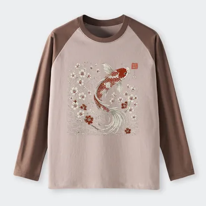 Tokyo-Tiger Vintage Sakura And Koi long sleeve T-shirt