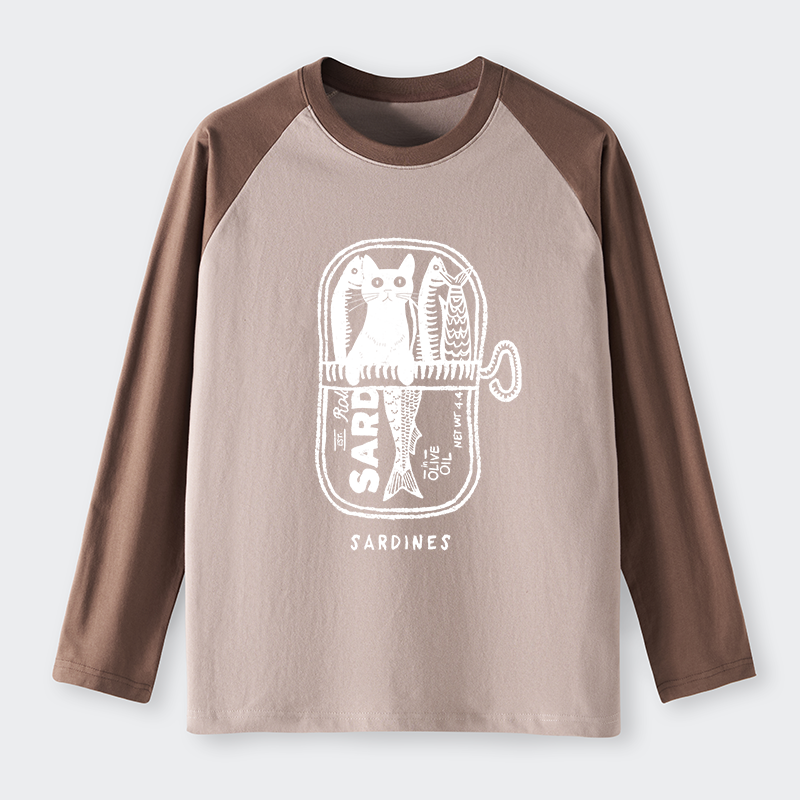 Tokyo-Tiger Cat Hiding In A Sardine Can long sleeve T-shirt