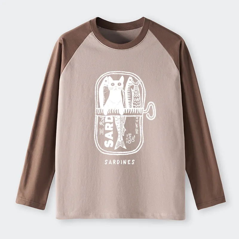 Tokyo-Tiger Cat Hiding In A Sardine Can long sleeve T-shirt