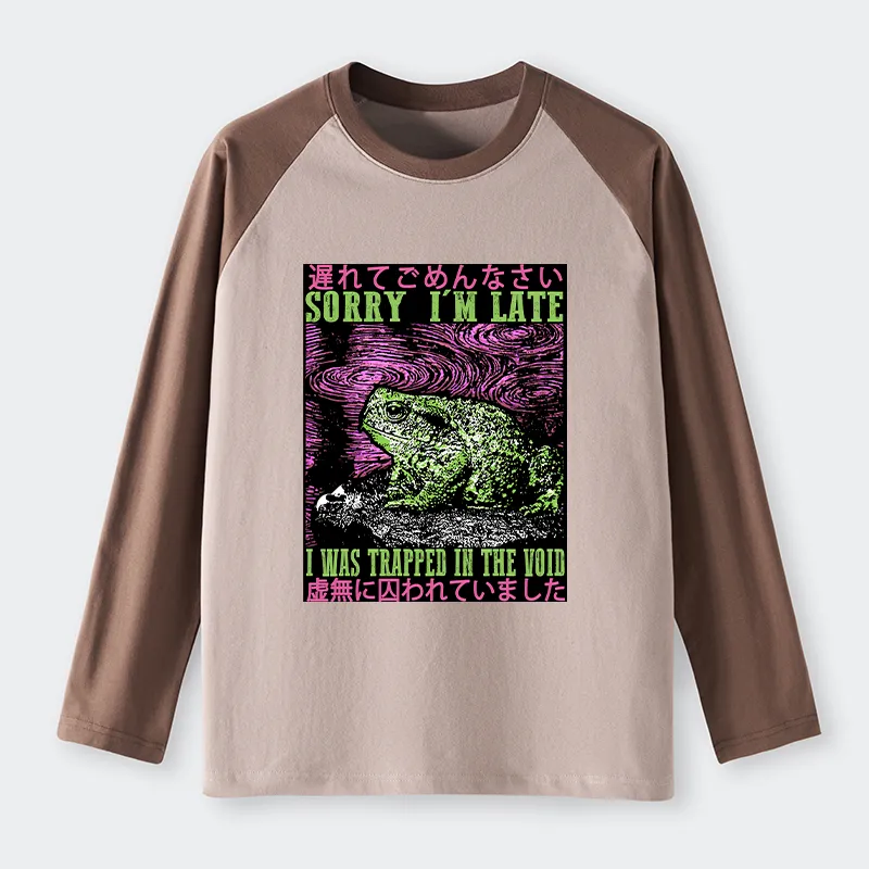 Tokyo-Tiger Frogs Trapped In The Void Raglan Long Sleeve T-shirt