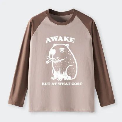 Tokyo-Tiger Smoking Capybara Raglan Long Sleeve T-shirt