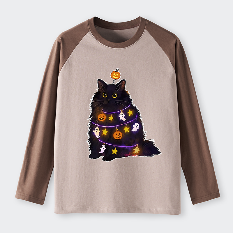 Tokyo-Tiger Halloween Cat Raglan Long Sleeve T-shirt