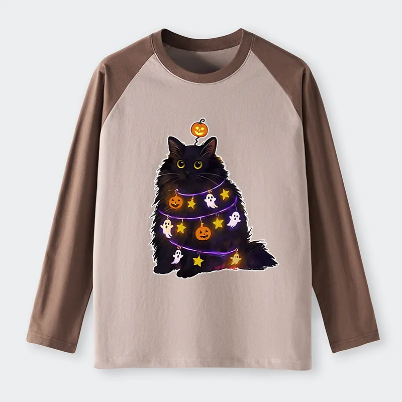 Tokyo-Tiger Halloween Cat Raglan Long Sleeve T-shirt