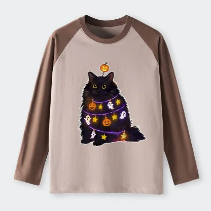 Tokyo-Tiger Halloween Cat Raglan Long Sleeve T-shirt