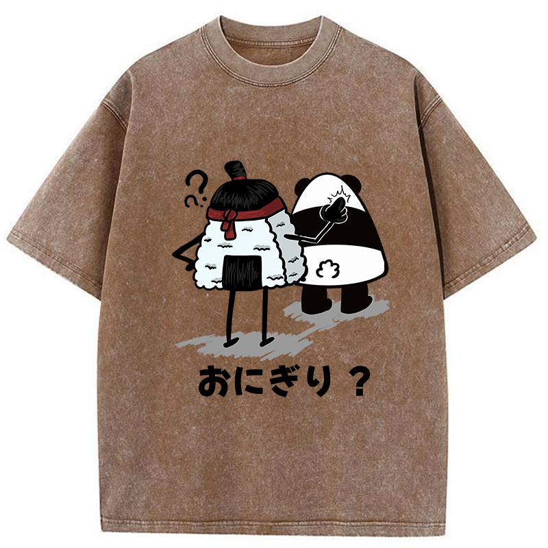 Tokyo-Tiger Are You A Rice Ball Washed T-Shirt