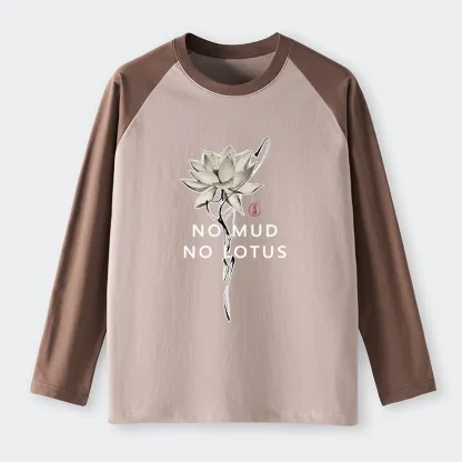 Tokyo-Tiger Japanese Zen Lotus Raglan Long Sleeve T-shirt