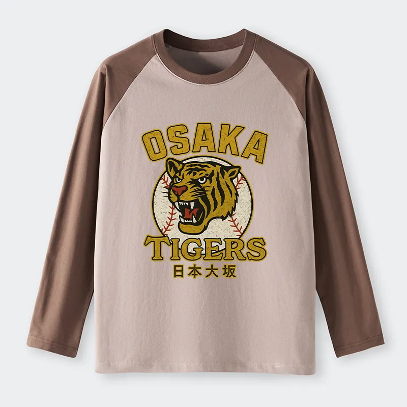 Tokyo-Tiger Funny Osaka Tigers Raglan Long Sleeve T-shirt