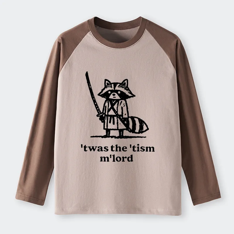 Tokyo-Tiger Focused Samurai Raccoon   Raglan Long Sleeve T-shirt