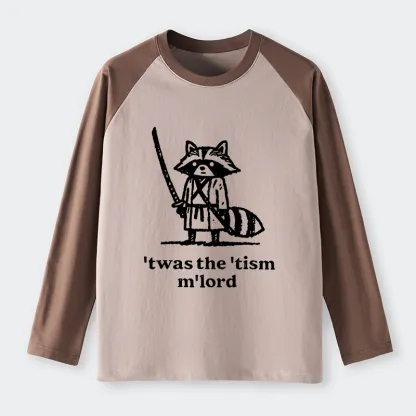 Tokyo-Tiger Focused Samurai Raccoon   Raglan Long Sleeve T-shirt